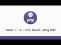 Text file read using PHP