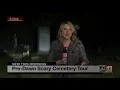 Ghost sighting during cemetery live shot