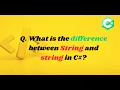 Difference between String string in C