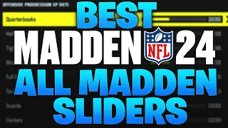 BEST ALL MADDEN SLIDERS IN MADDEN 24