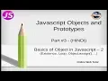 Javascript Object and Prototypes Tutorial for beginners in HINDI ENGLISH Basics of Object - Part 2