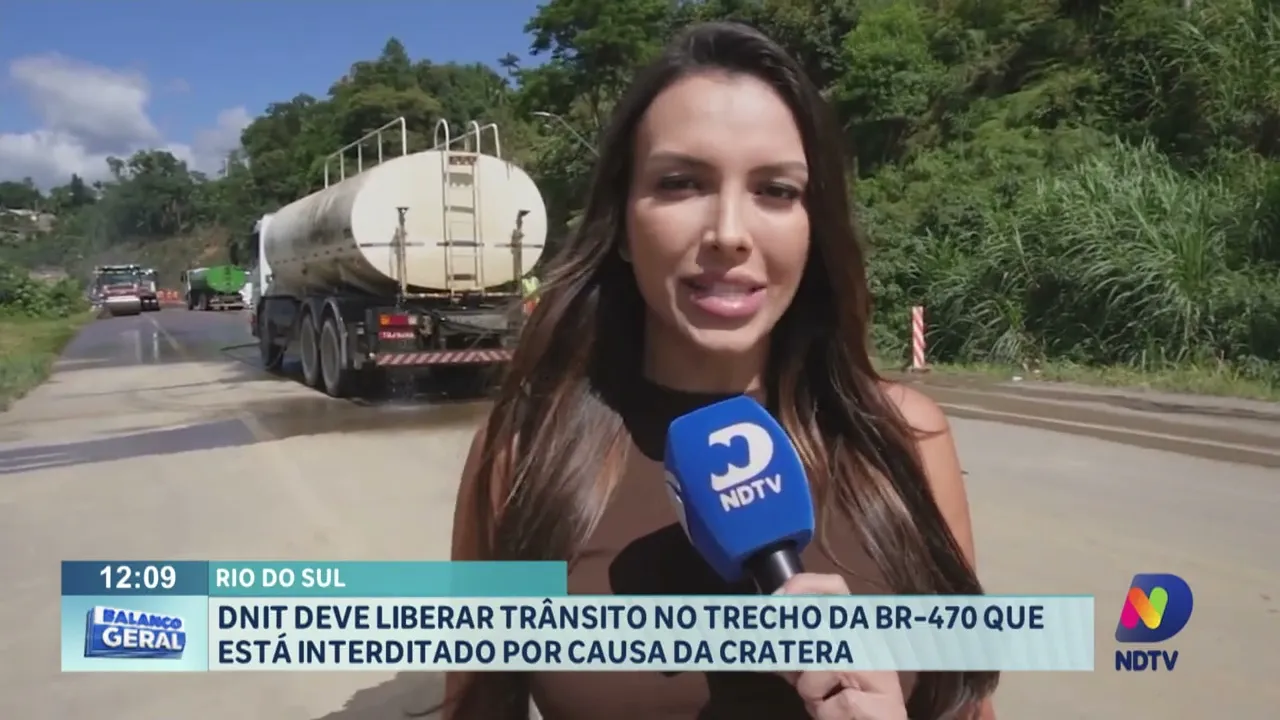 Dnit deve liberar trânsito no trecho da BR-470 em Rio do Sul