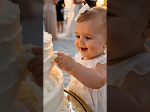 Who Ate the Cake First? This 2-Year-Old! 🎂  #emotionalstory #weddingday
