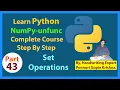 Learn NumPy Complete Course Step By Step unfunc Set Operations Ponnuri Gopie Krishna Part-