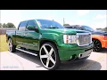 WhipAddict Kandy Green 08 GMC Sierra Denali on DUB Baller 30s by Phaze3 Kustomz