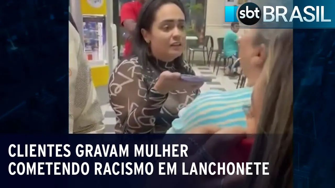 Mulher é levada à delegacia após cometer injúria racial em lanchonete | SBT Brasil (01/08/23)