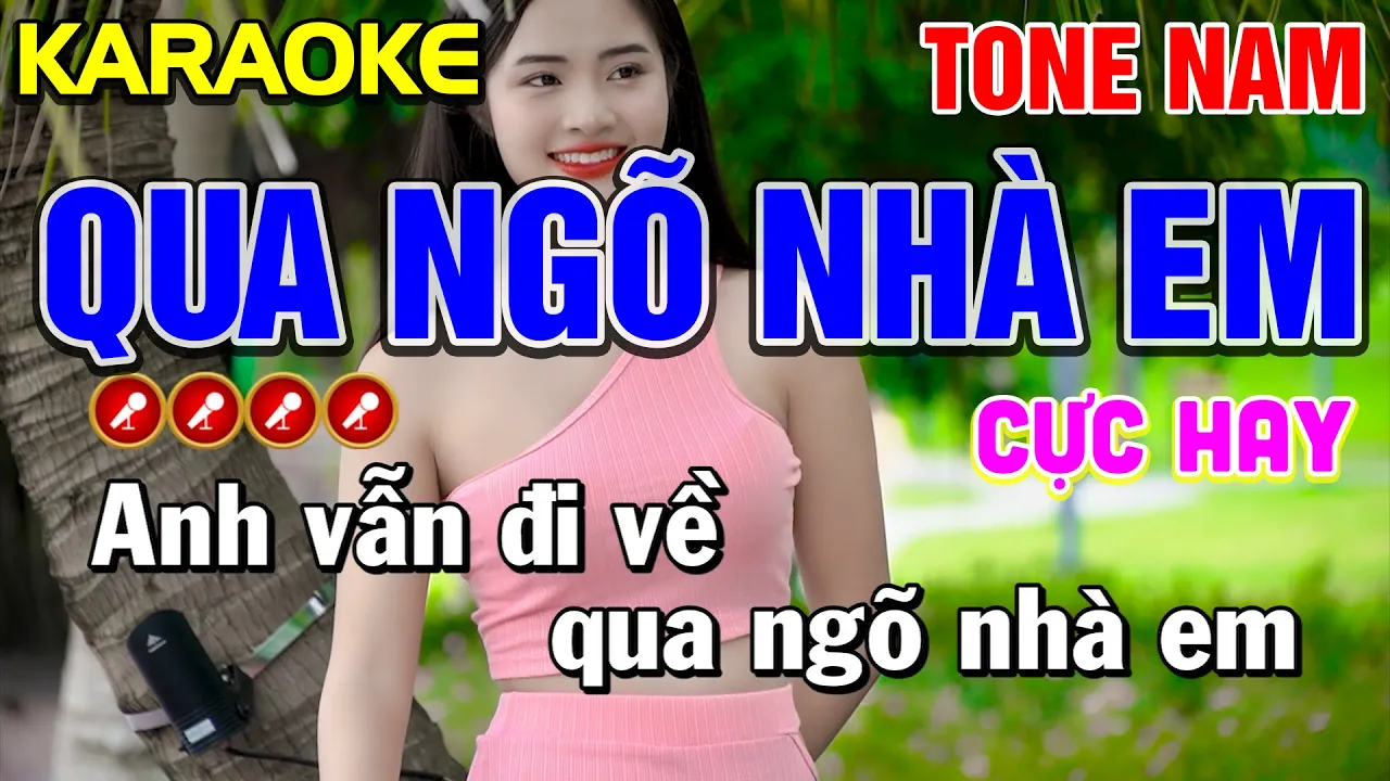 QUA NGÕ NHÀ EM Karaoke Tone Nam - Tình Trần Organ