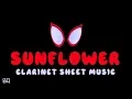 Sunflower - Post Malone Swae Lee Clarinet Sheet Music