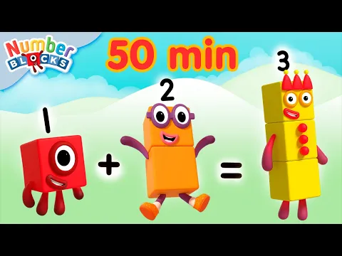 Download MP3 50 minutes of Addition | Learn to count - Level 1 | 123 - Number cartoon for Kids | @Numberblocks