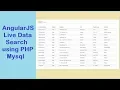 AngularJS Live Data Search using PHP Mysql