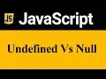Difference between Undefined and Null in JavaScript Hindi