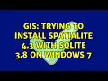 GIS Trying to install SpatiaLite 4 3 with SQLite 3 8 on Windows 7