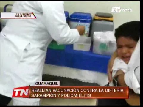 Realizan vacunación contra la Difteria, Sarampión y Poliomielitis
