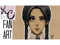 Wednesday Addams Family Fan Art Copic Marker Colored Pencil