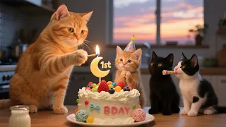 Mom Cat Picks Fresh Strawberries Eggs Bakes Ginger Kitten S Birthday Cake Rescues Adorable Animals 
