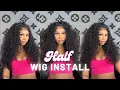 HOW TO INSTALL HALF WIG FULL FLUFFY EDGE TUTORIAL