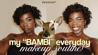 my BAMBI MAKEUP TUTORIAL for BEGINNERS black girl friendly deer makeup glowy