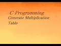 C Program to Generate Multiplication Table