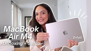 MacBook Air M4 starlight Unboxing Setup