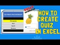 How to create fully automated Quiz in Excel using VBA