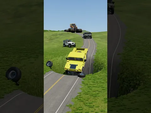 Monster Flatbed Truck vs Giant Pothole - BeamNG.Drive