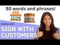 Learn ASL 50 Phrases to Sign with Store or Restaurant Customers Basic beginner sign language