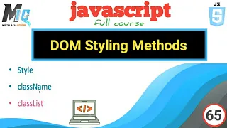 DOM CSS Styling Methods In Javascript Different types M