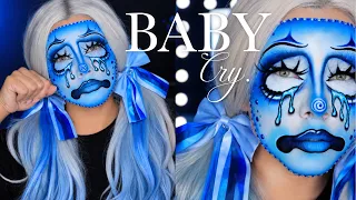 HALLOWEEN MAKEUP: Baby Cry 💦Recreando el maquillaje más viral paso a paso 🤡#halloweenmakeup 