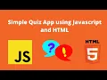 Simple Quiz App using Javascript and HTML in just 5 minutes