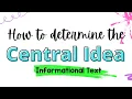 How to Determine the Central Idea of Informational Text