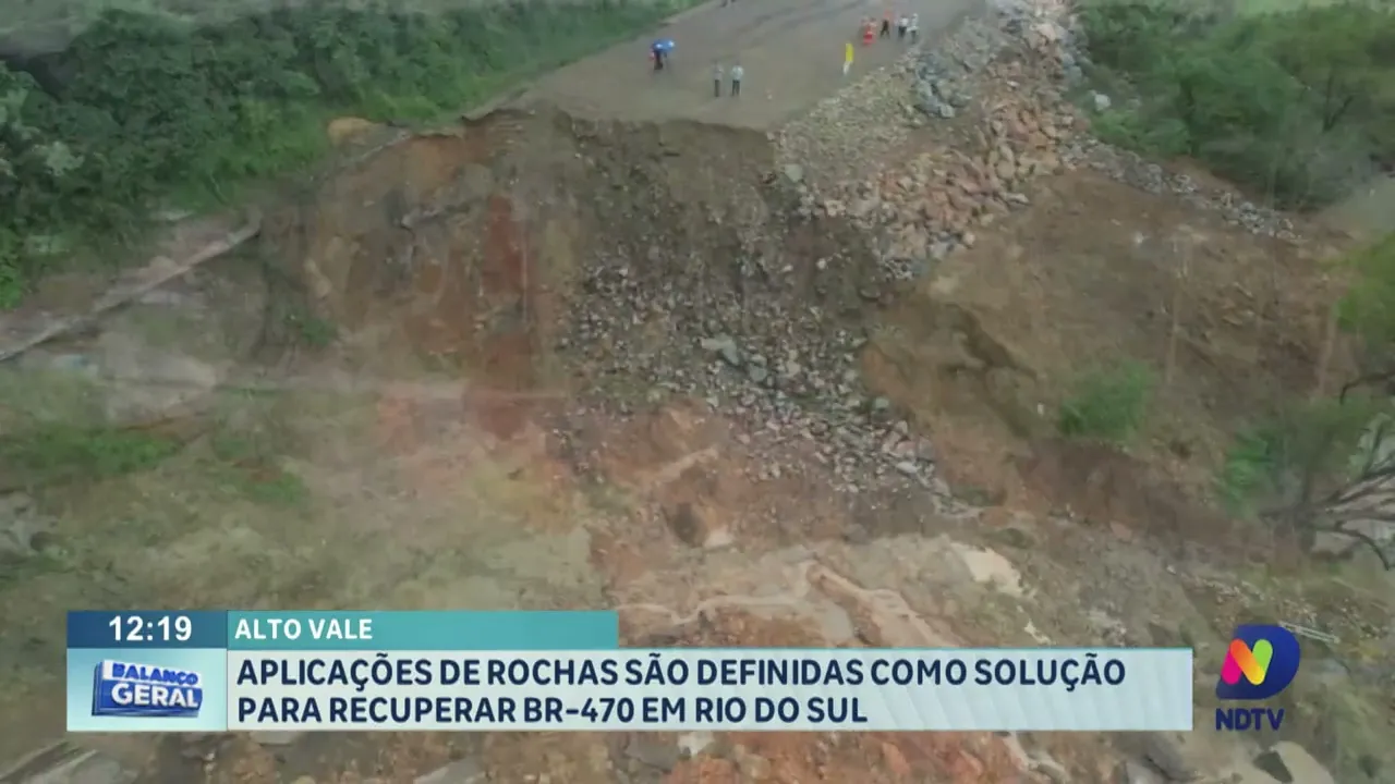 Aplicações de rochas são definidas como solução para recuperar a BR-470 em Rio do Sul