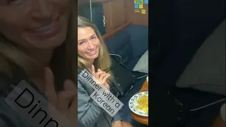 Who loves Kimchi? Matt made dinner but Lisa adds to her dish 😆 #sailingbyefelicia #korean #shorts