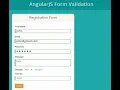 AngularJS Form Validations