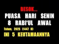 Download Lagu BESOK PUASA SENIN 8 RABIUL AWAL 1447 H! Jangan Lupa Puasa, Ini Niat \u0026 5 Keutamaannya