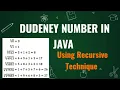 Dudeney Number in Java Recursive Technique ISC Computer Science