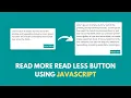 Read More Read Less Button using HTML CSS JS