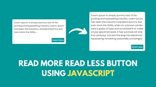 Read More Read Less Button using HTML CSS JS