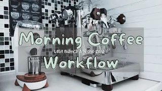 Morning Coffee Workflow Lelit Bianca Niche Zero Acaia Lunar Kruve Imagine WPM MHW-3BOMBER