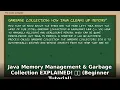 Java Memory Management Garbage Collection EXPLAINED Beginner Java Tutorial 2024