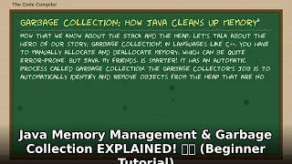 Java Memory Management Garbage Collection EXPLAINED Beginner Java Tutorial 2024