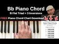 Bb Chord Piano B Flat Major Inversions Tutorial FREE Chord Chart
