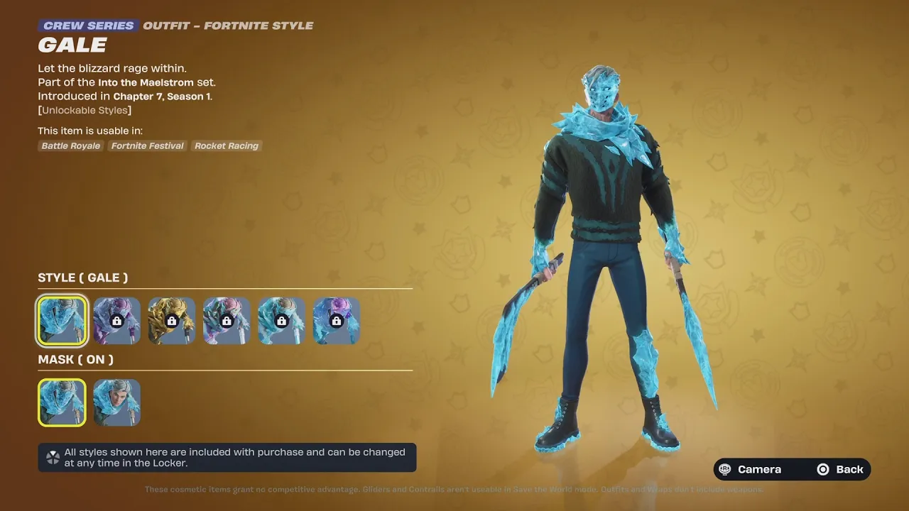 ALL NEW Gale Skin Styles Fortnite Crew Pack