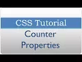 CSS Tutorial 33 - CSS Counter Properties