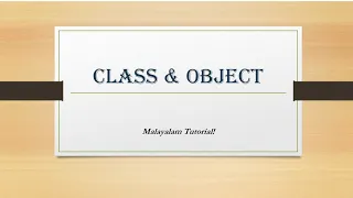 Class Fundamentals Class Object Method Instance variables Java OOP Malayalam Tutorials