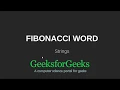 Fibonacci Word GeeksforGeeks