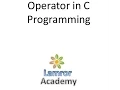 C Tutorial 9 Operator in C Programming