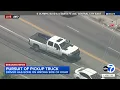 FULL CHASE Police chasing suspect in pickup truck on 10 Freeway through Los Angeles