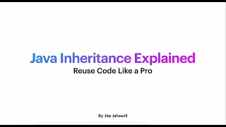 Java for Beginners Inheritance Learn Java Programming Easily