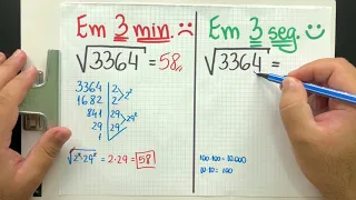 💡 DICA 20 - Raiz Quadrada Resolvida em 3 SEGUNDOS com Truque Incrível!