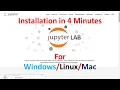 Installation of Jupyter LAB Tutorial in Python in 4 Minutes